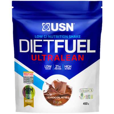 USN Diet Fuel Ultralean Low G.I Weight Control Shake Chocolate 454g